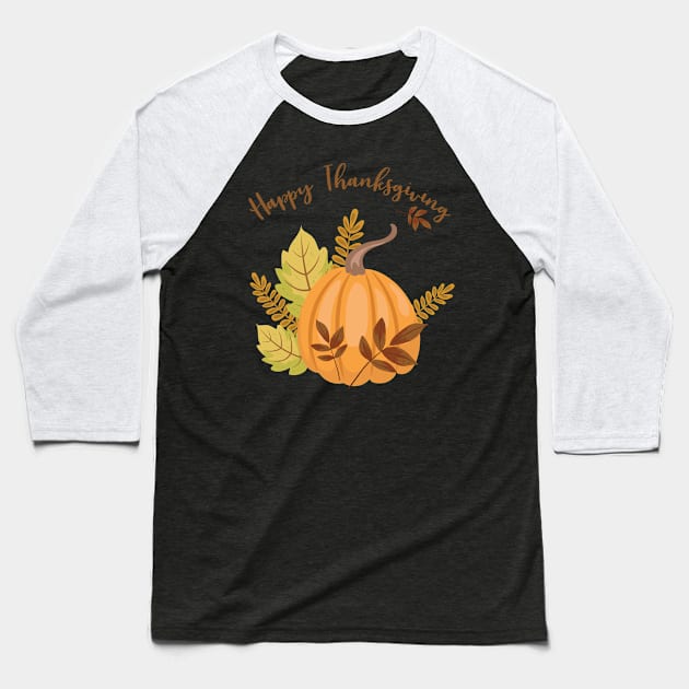 Happy Thanksgiving Baseball T-Shirt by SWON Design